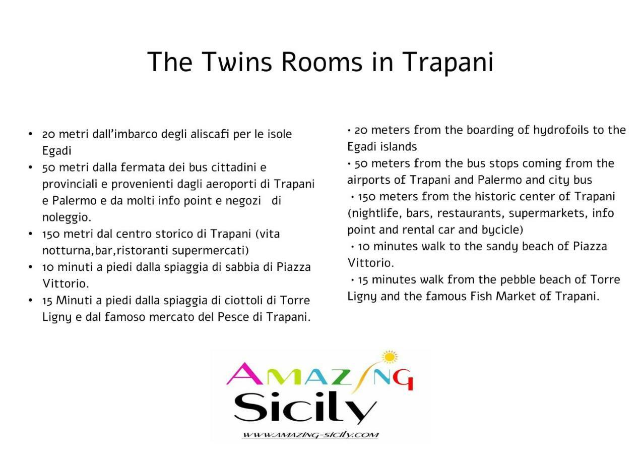 The Twins Rooms In Trapani 1 ภายนอก รูปภาพ